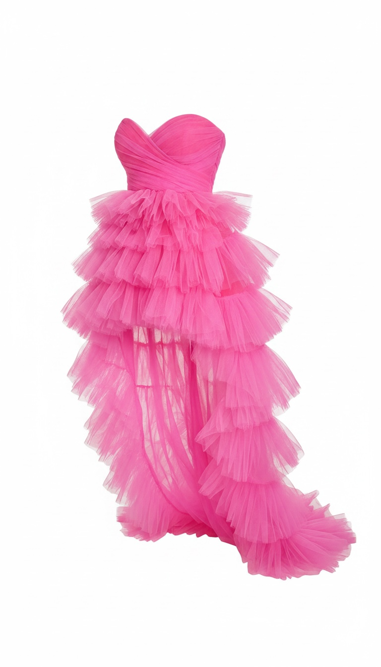 WOMEN'S SLEEVELESS SURPLICE TIERED RUFFLE HIGH-LOW MINI DRESS