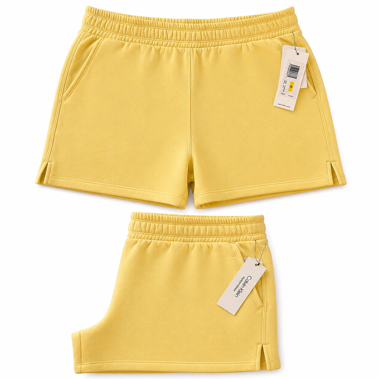 CALVIN KLEIN SUNSHINE YELLOW FLEECE LOUNGE SHORTS – SIZE M NWT