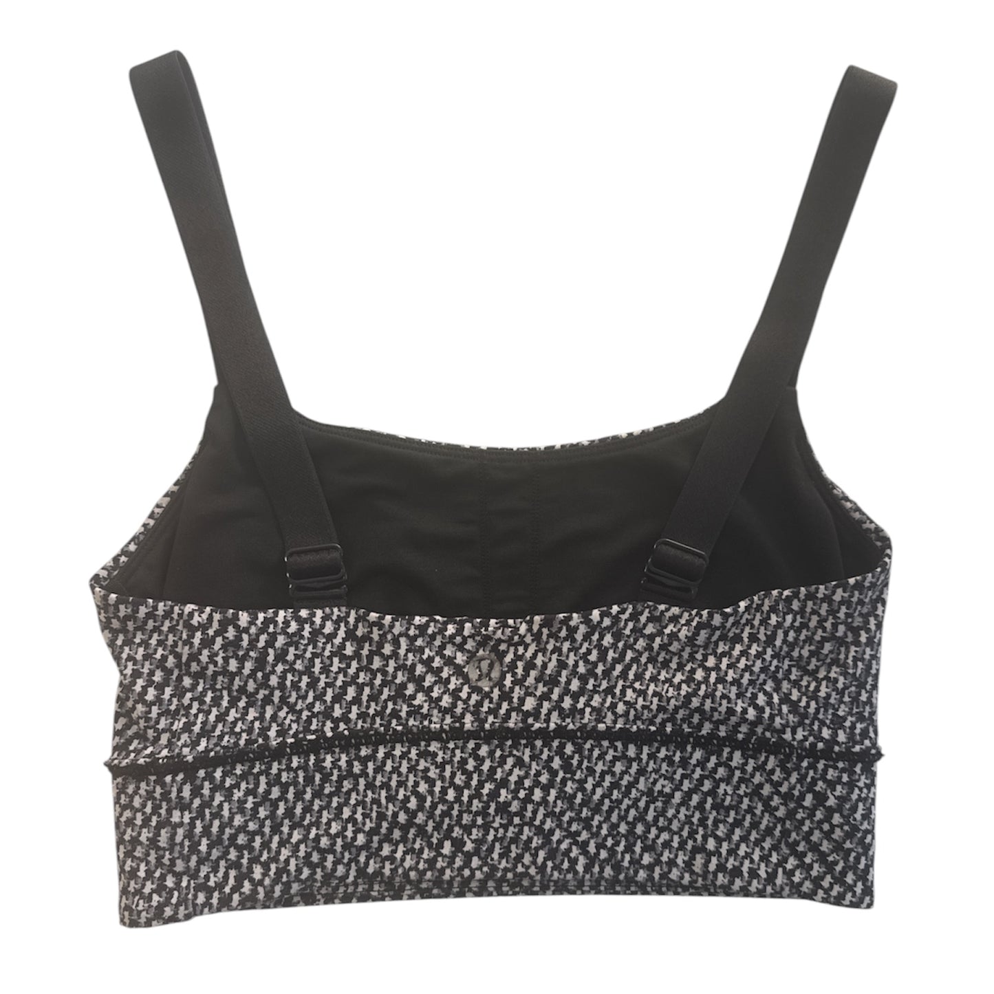 LULULEMON BLACK & WHITE HOUNDSTOOTH SPORTS BRA – SIZE 4
