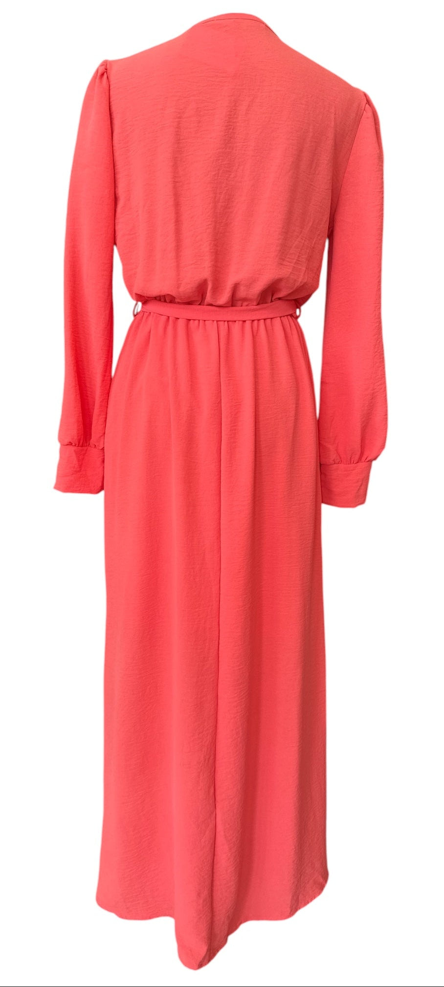 FRAICHE BY J CORAL WRAP MIDI DRESS – SIZE M