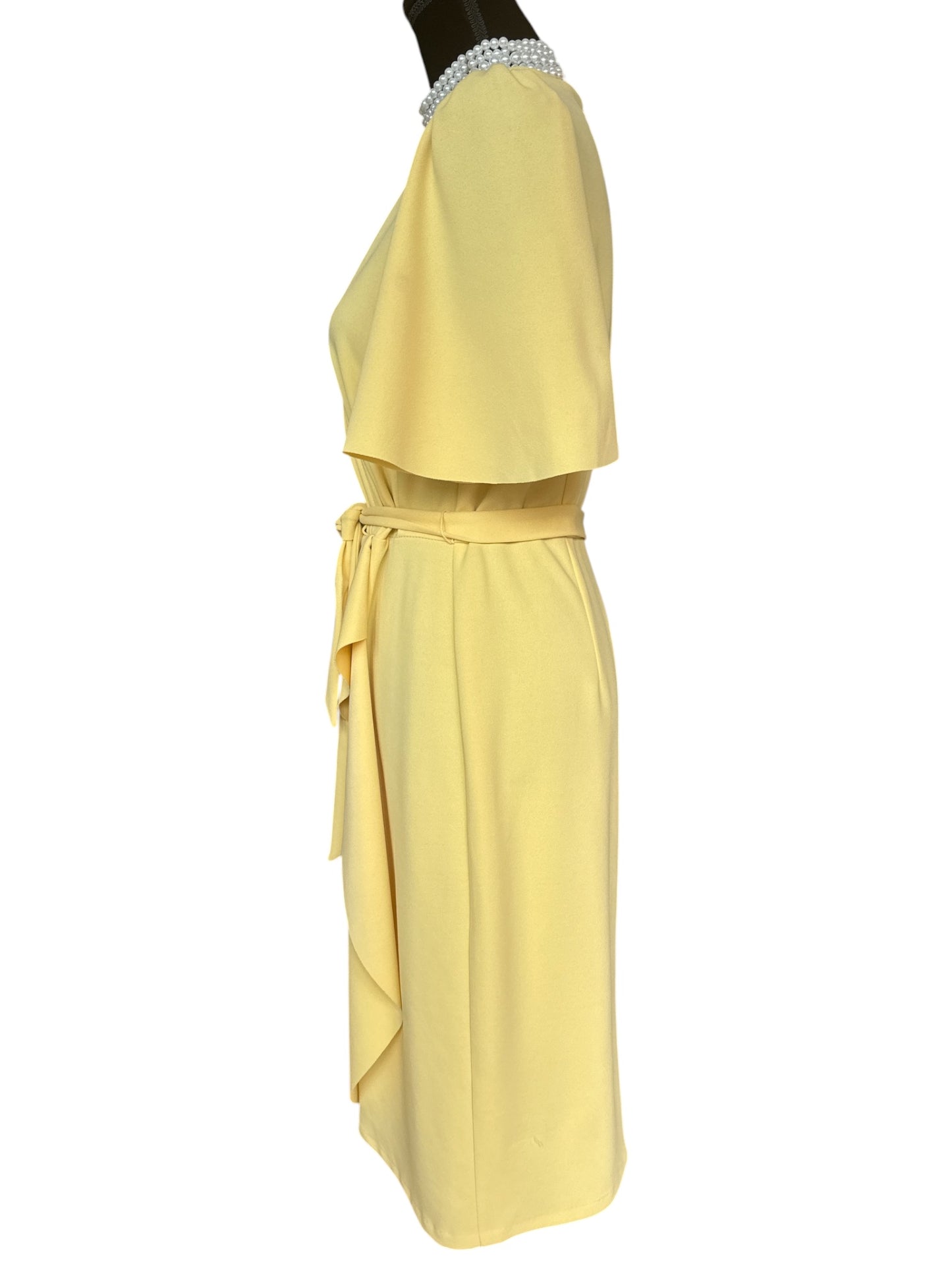 DONNA MORGAN YELLOW WRAP DRESS SIZE M