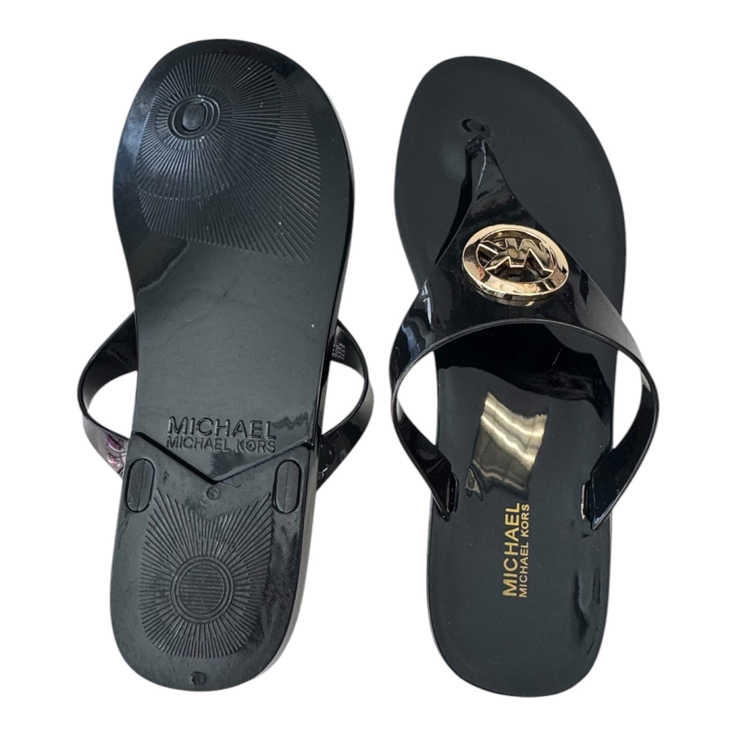 MICHAEL KORS BLACK JELLY THONG SANDALS – SIZE 9