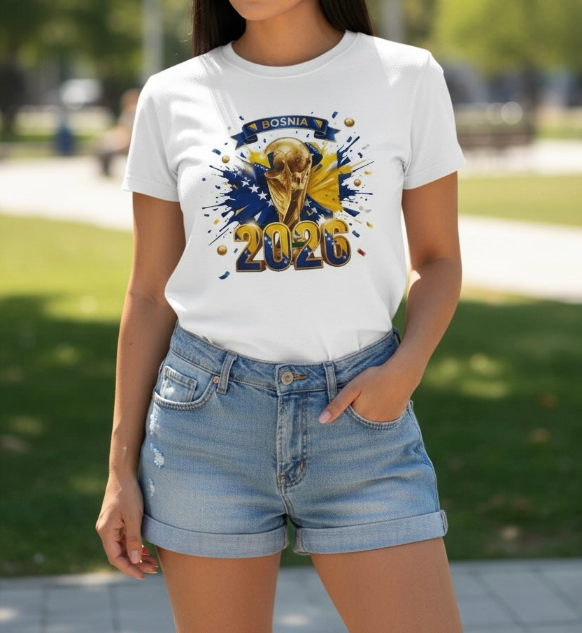 BOSNIA 2026 WORLD CUP GRAPHIC TEE – SIZE MEDIUM