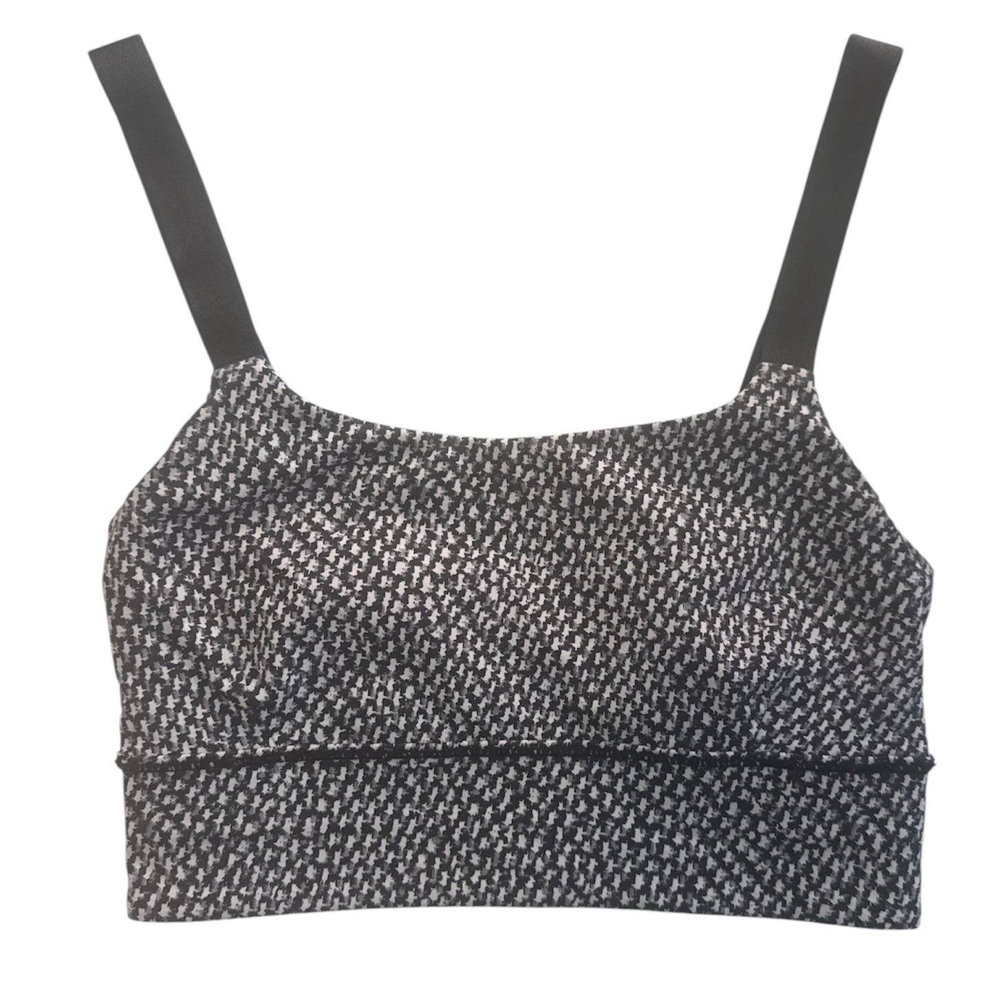 LULULEMON BLACK & WHITE HOUNDSTOOTH SPORTS BRA – SIZE 4