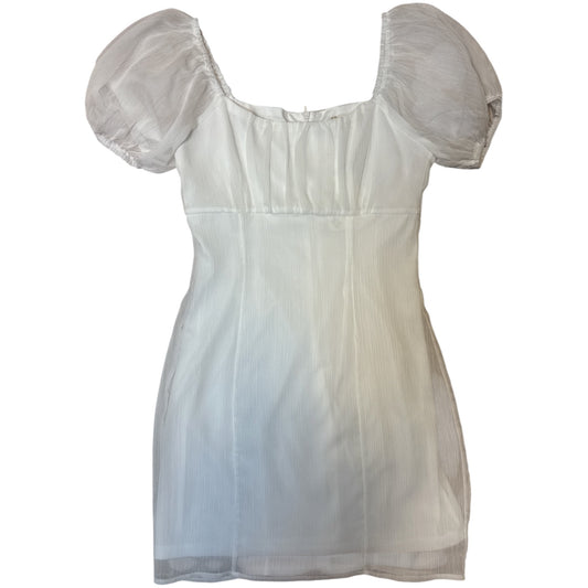 ALTARD STATE WHITE PUFF SLEEVE MINI DRESS XS