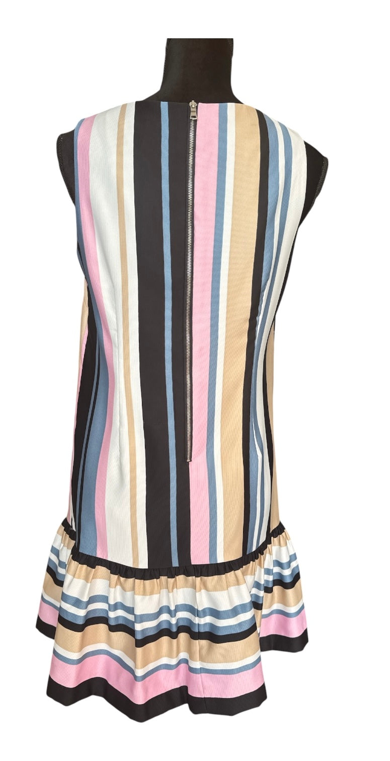 NICOLE MILLER NEW YORK STRIPED DROP WAIST DRESS – SIZE MEDIUM / SIZE 6
