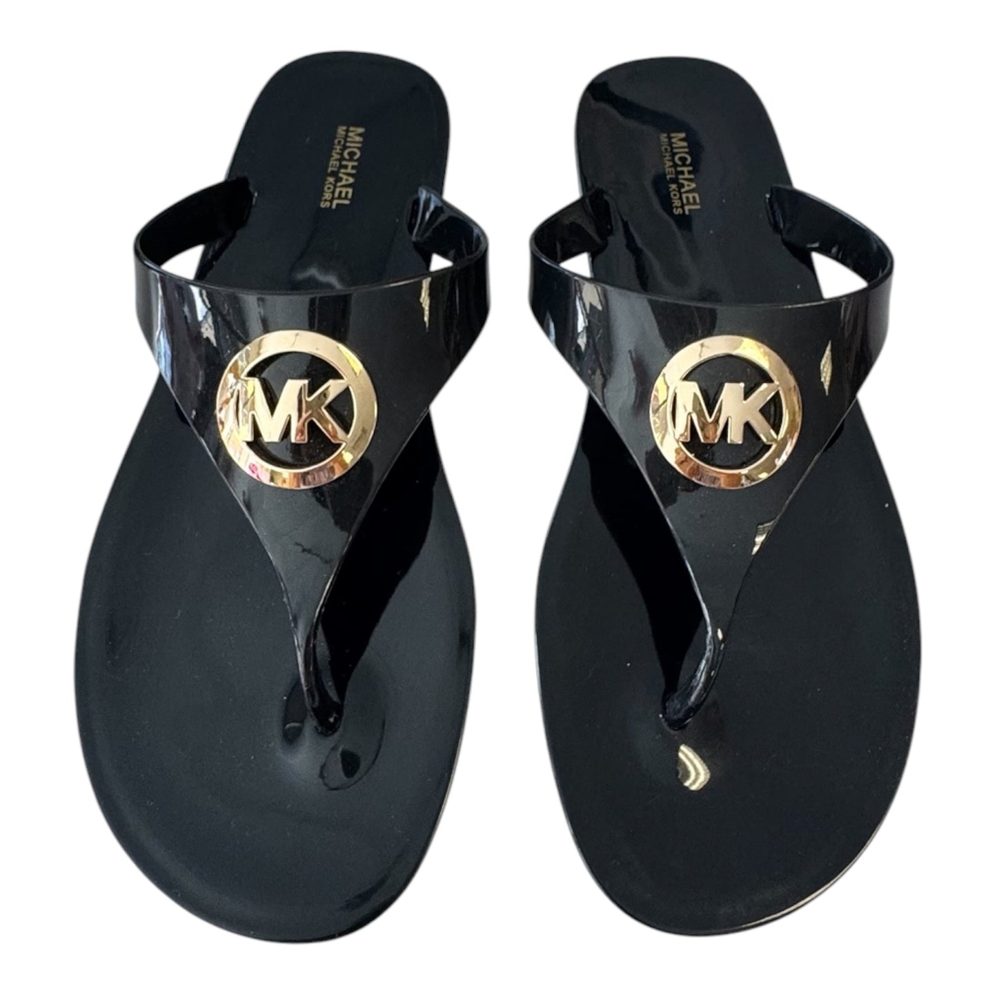 MICHAEL KORS BLACK JELLY THONG SANDALS – SIZE 9