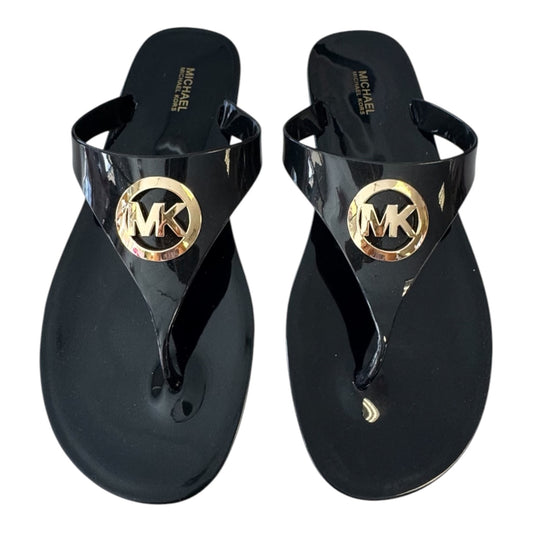 MICHAEL KORS BLACK JELLY THONG SANDALS – SIZE 9