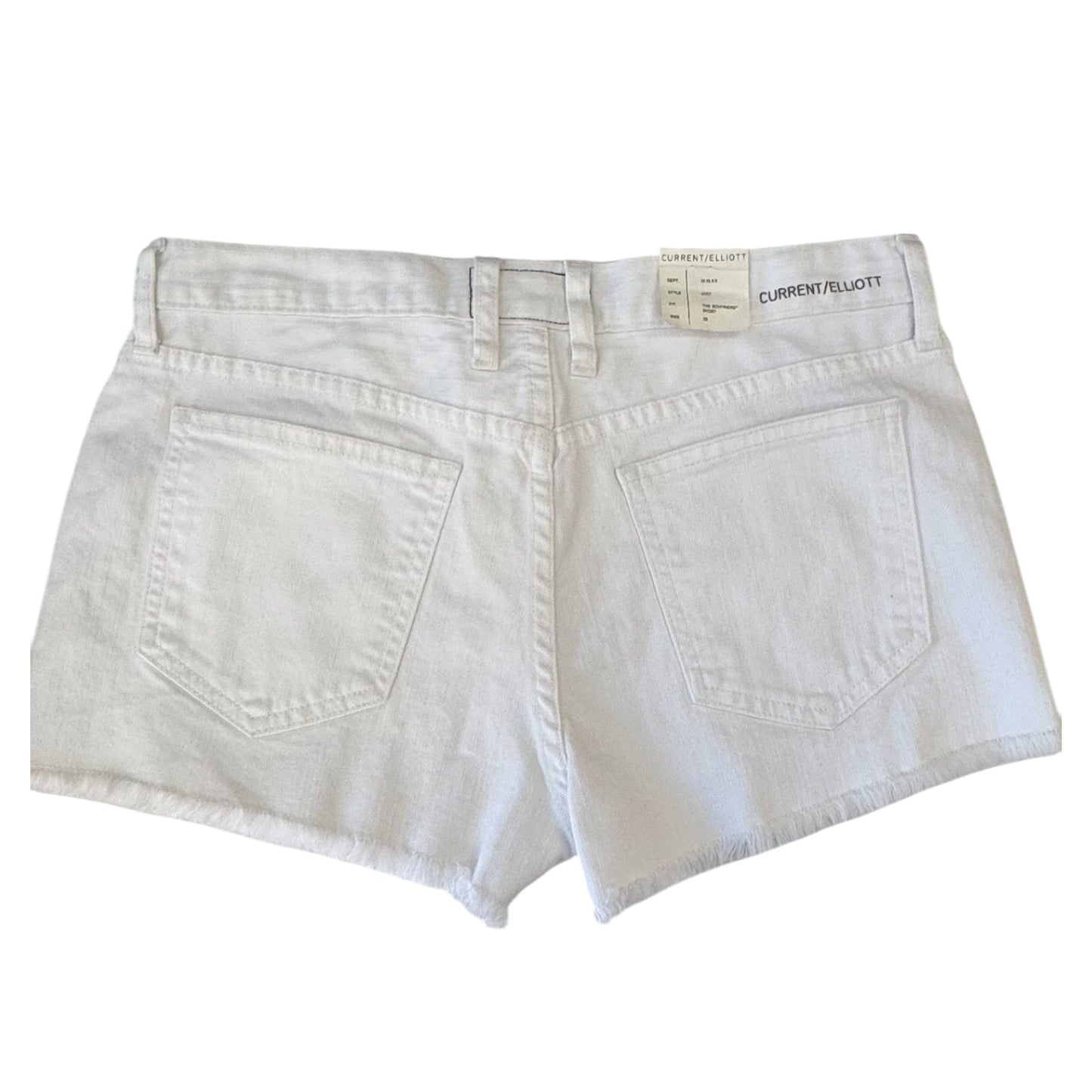 CURRENT/ELLIOTT THE BOYFRIEND WHITE DENIM SHORTS – SIZE 25 /XS – NWT