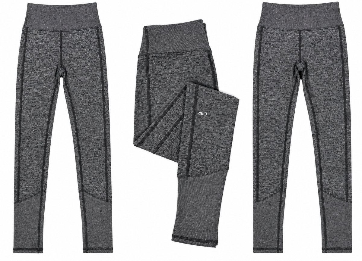 ALO YOGA BUTTERY SOFT HIGH-RISE GRAY LEGGINGS – SIZE MEDIUM