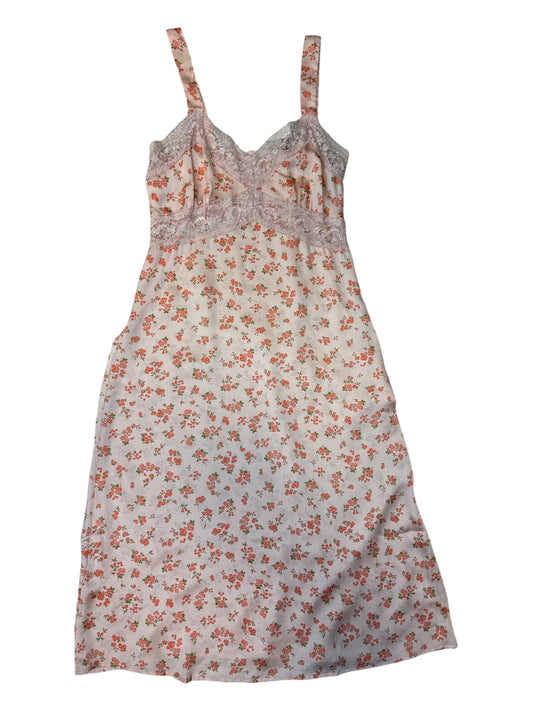 URBAN OUTFITTERS BOTANICAL FLORAL LACE TRIM SATIN MIDI DRESS – XS - NWT