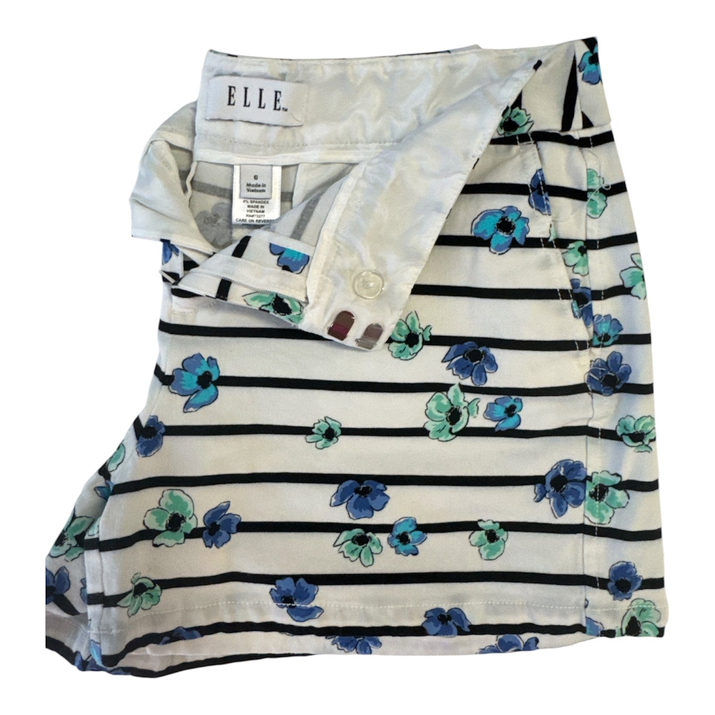 ELLE STRIPED FLORAL SHORTS – SIZE 6