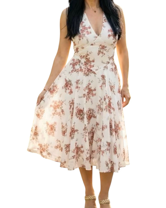ALTAR’D STATE FLORAL HALTER MIDI DRESS – SIZE MEDIUM - NWT