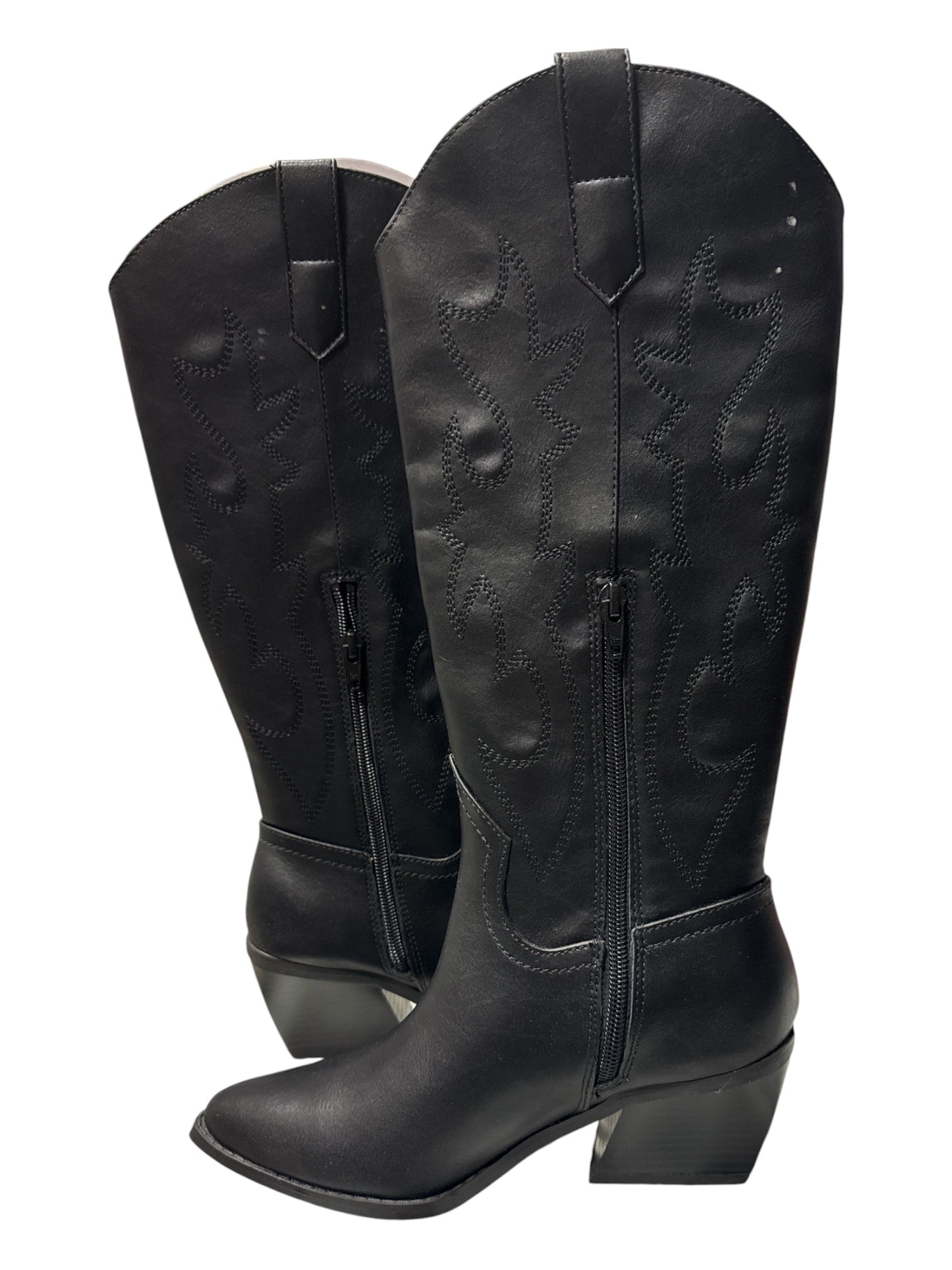 MADDEN NYC BLACK WESTERN COWBOY BOOTS SIZE 6