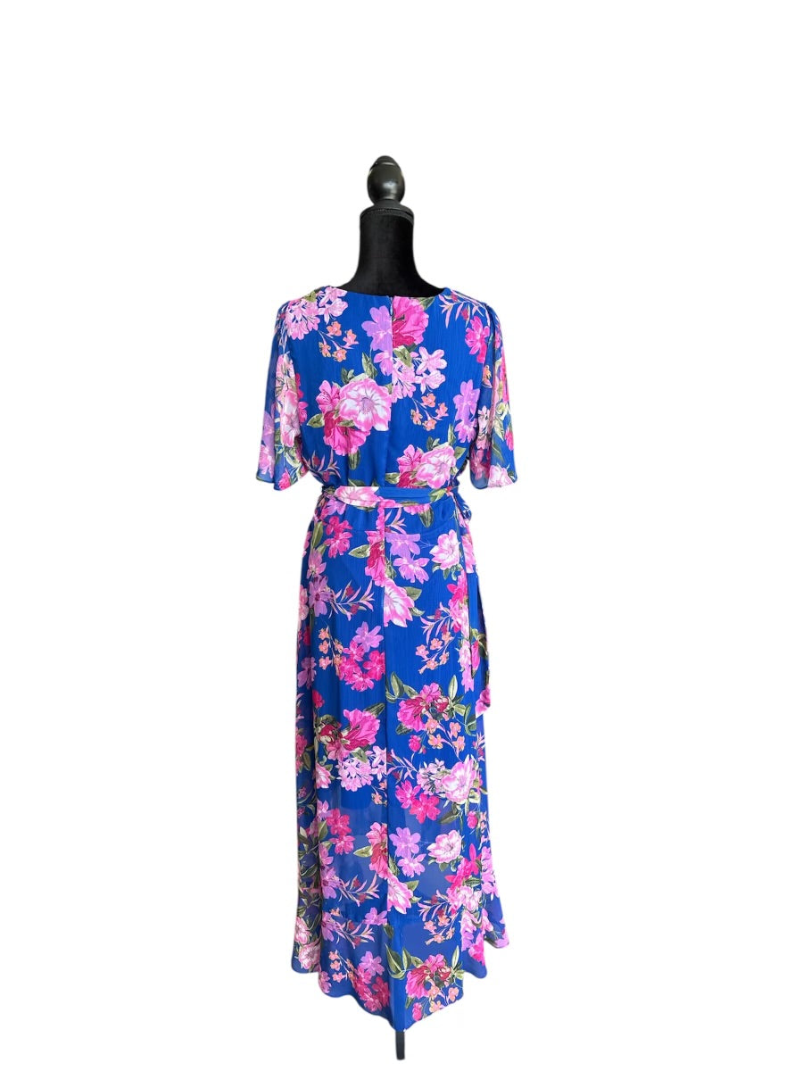 JESSICA HOWARD FLORAL HIGH-LOW MIDI DRESS – SIZE LARGE