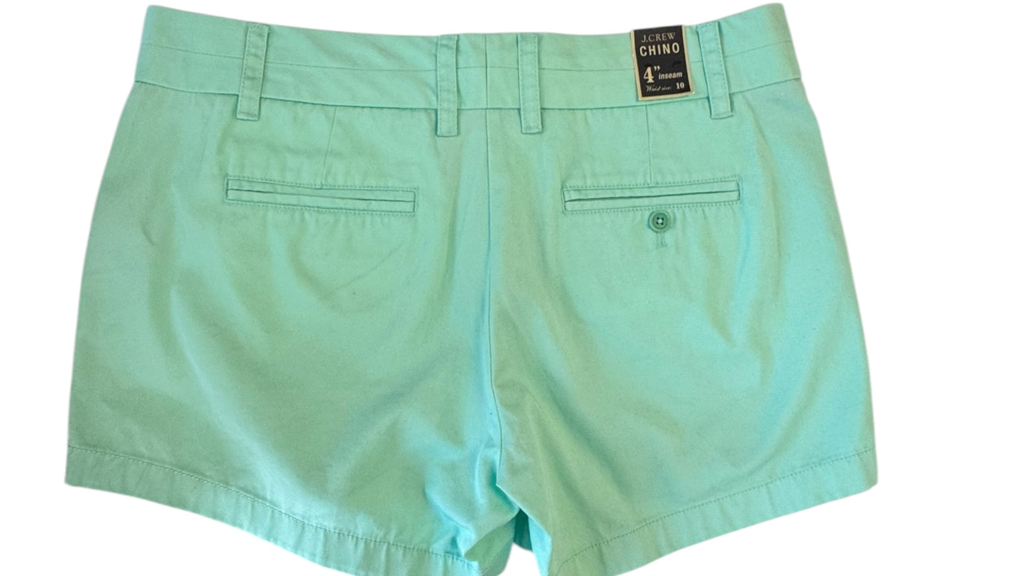 J.CREW MINT GREEN CHINO SHORTS – SIZE 10 – NWT