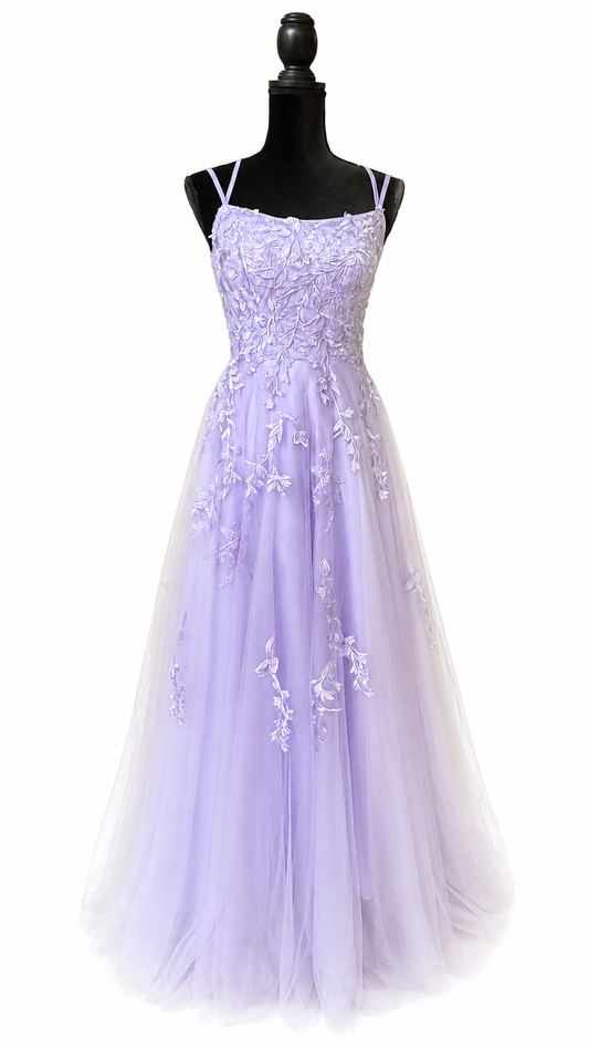 STACEES LILAC EMBROIDERED TULLE FORMAL GOWN – SIZE US 2 NWT