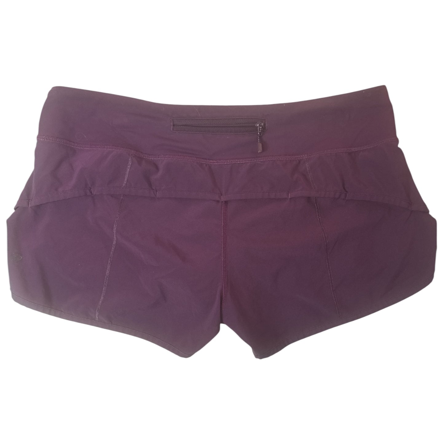LULULEMON PURPLE SPEED SHORTS WITH BUILT-IN LINER – SIZE 8