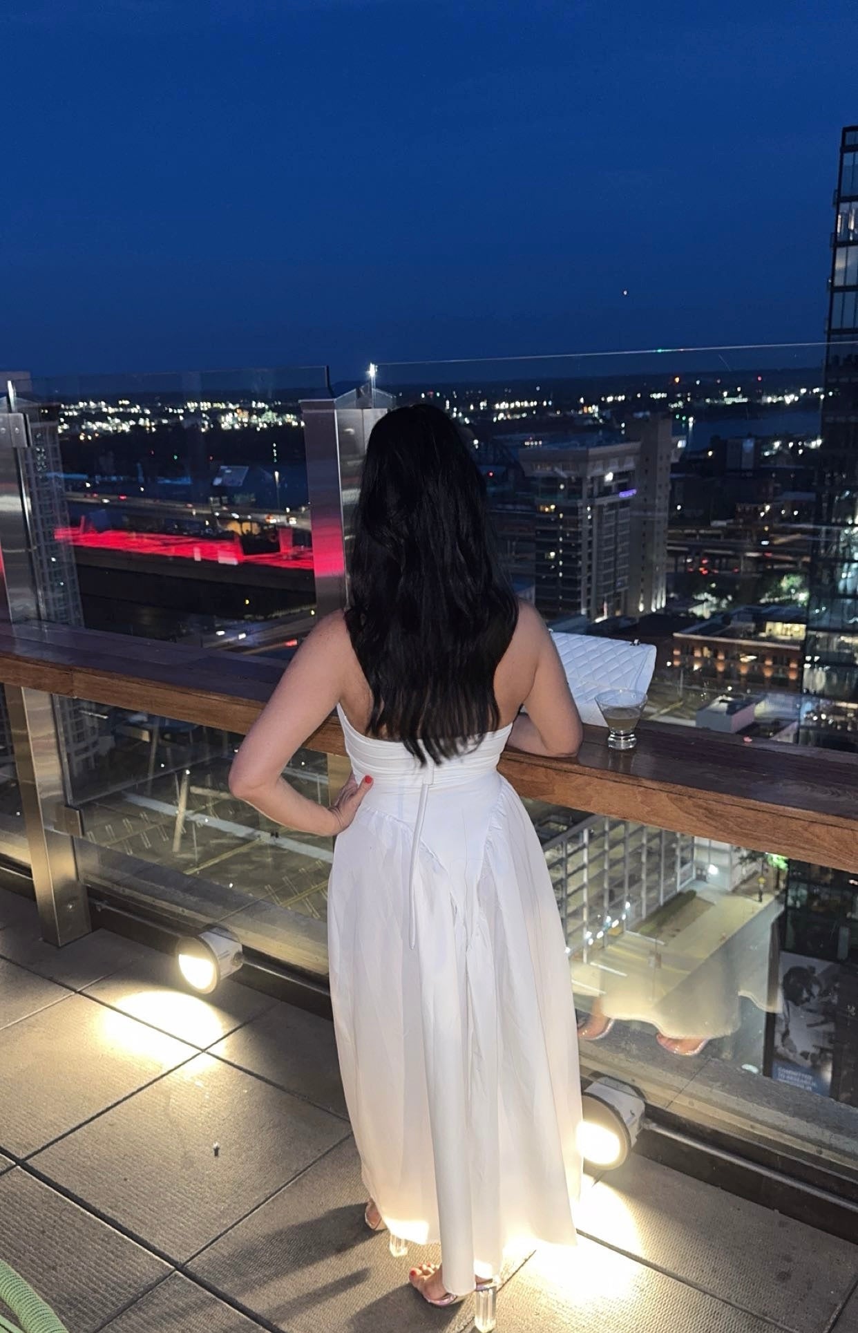 V HALTER MAXI DRESS / WHITE