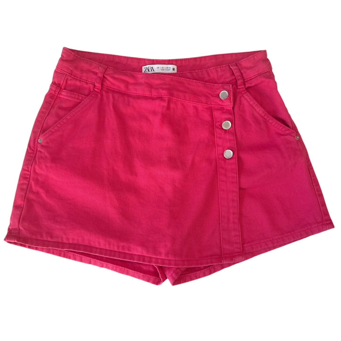 ZARA HOT PINK DENIM SKORT – SIZE LARGE