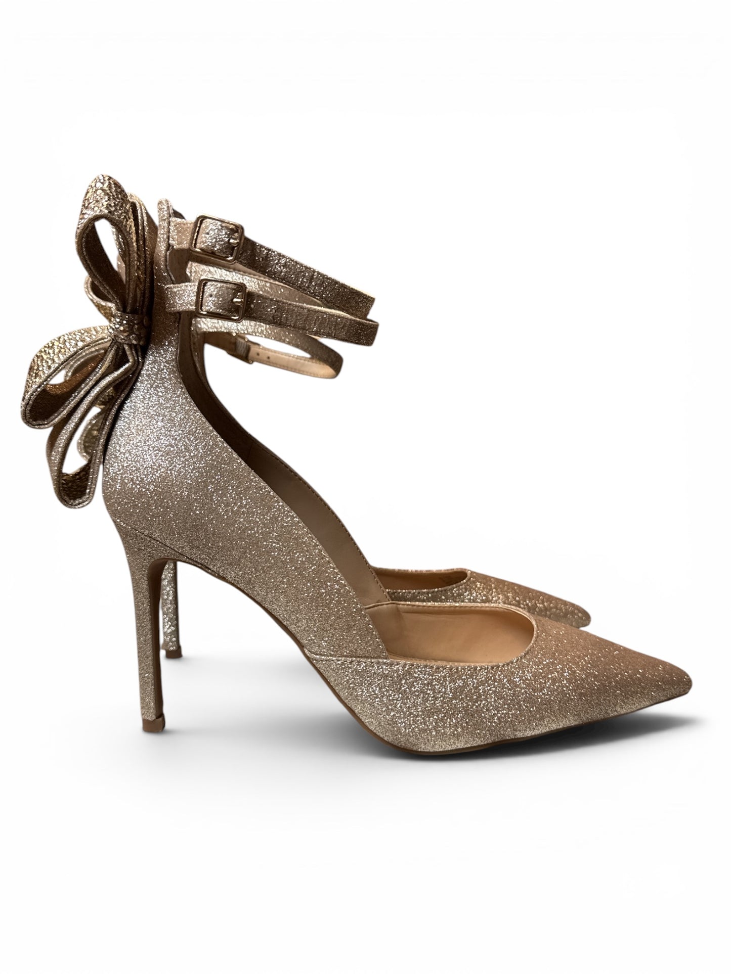 GIANNI BINI GLITTER BOW STILETTO HEELS – SIZE 9.5 - NEW