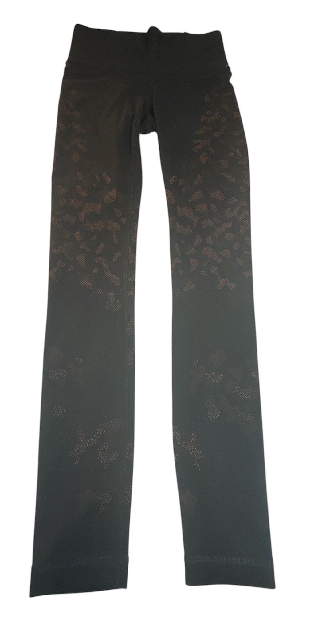 LULULEMON BLACK LEOPARD JACQUARD YOGA LEGGINGS – SIZE 6