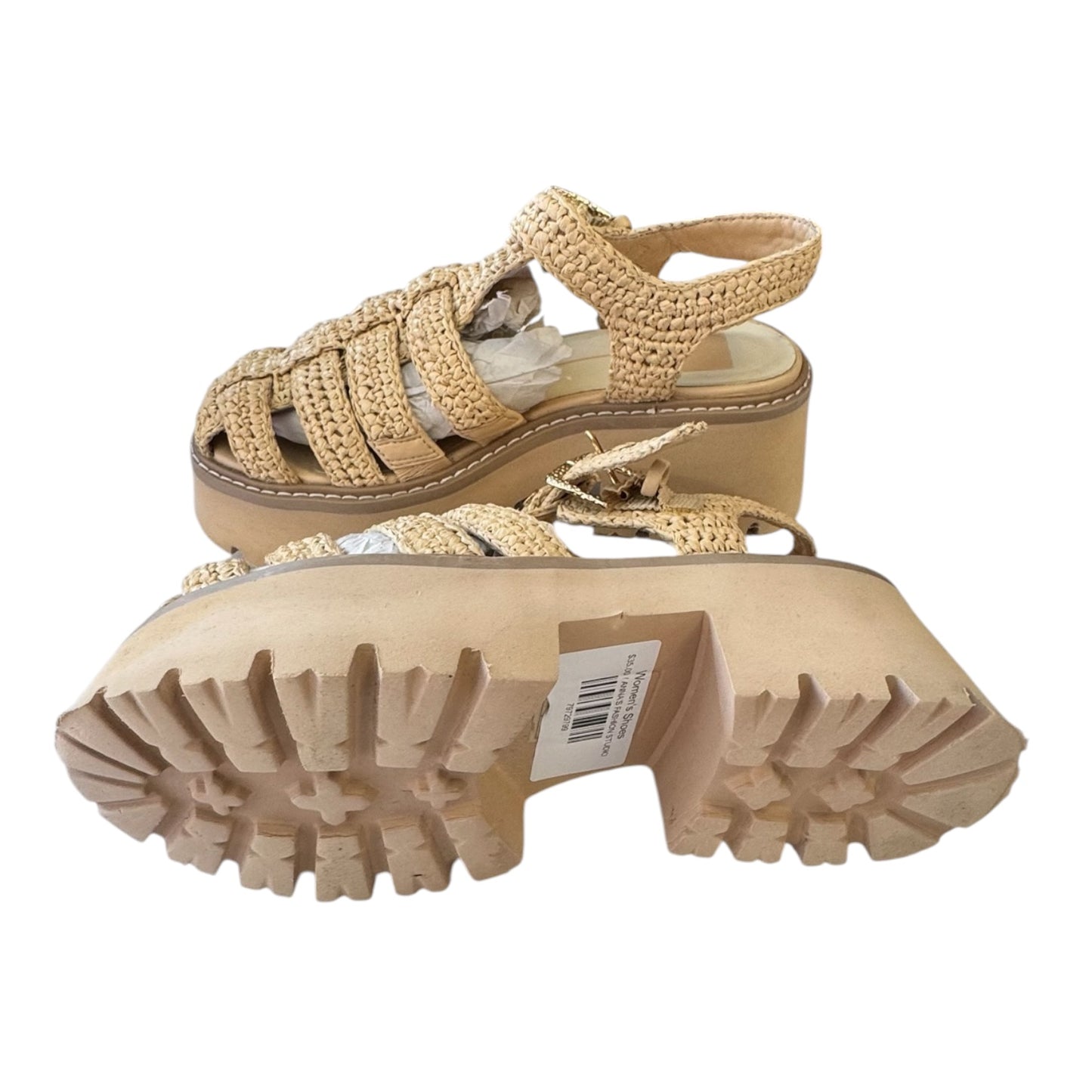 DOLCE VITA RAFFIA PLATFORM SANDALS – SIZE 6 - NEW