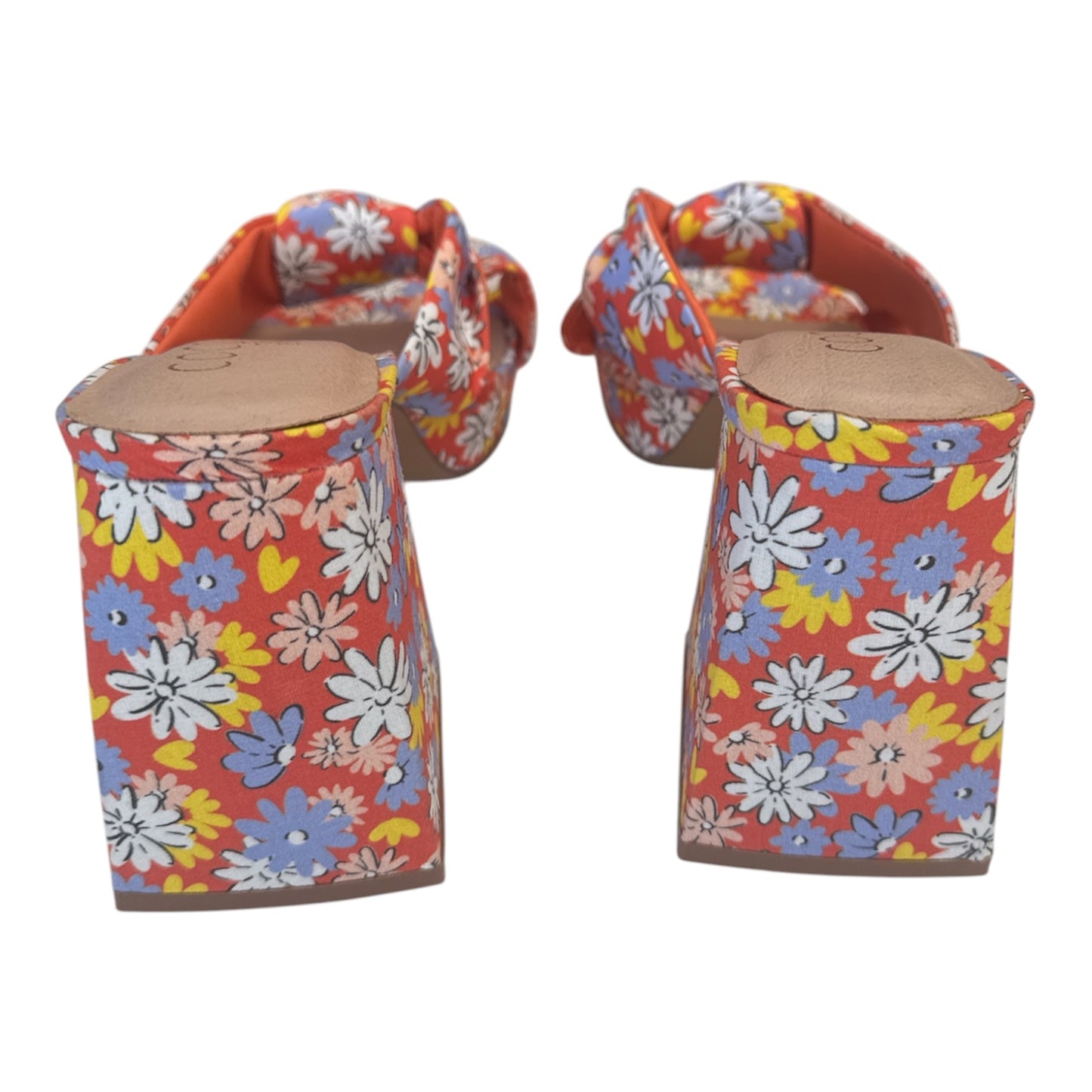 COCONUTS BY MATISSE FLORAL PLATFORM BLOCK HEELS – SIZE 8