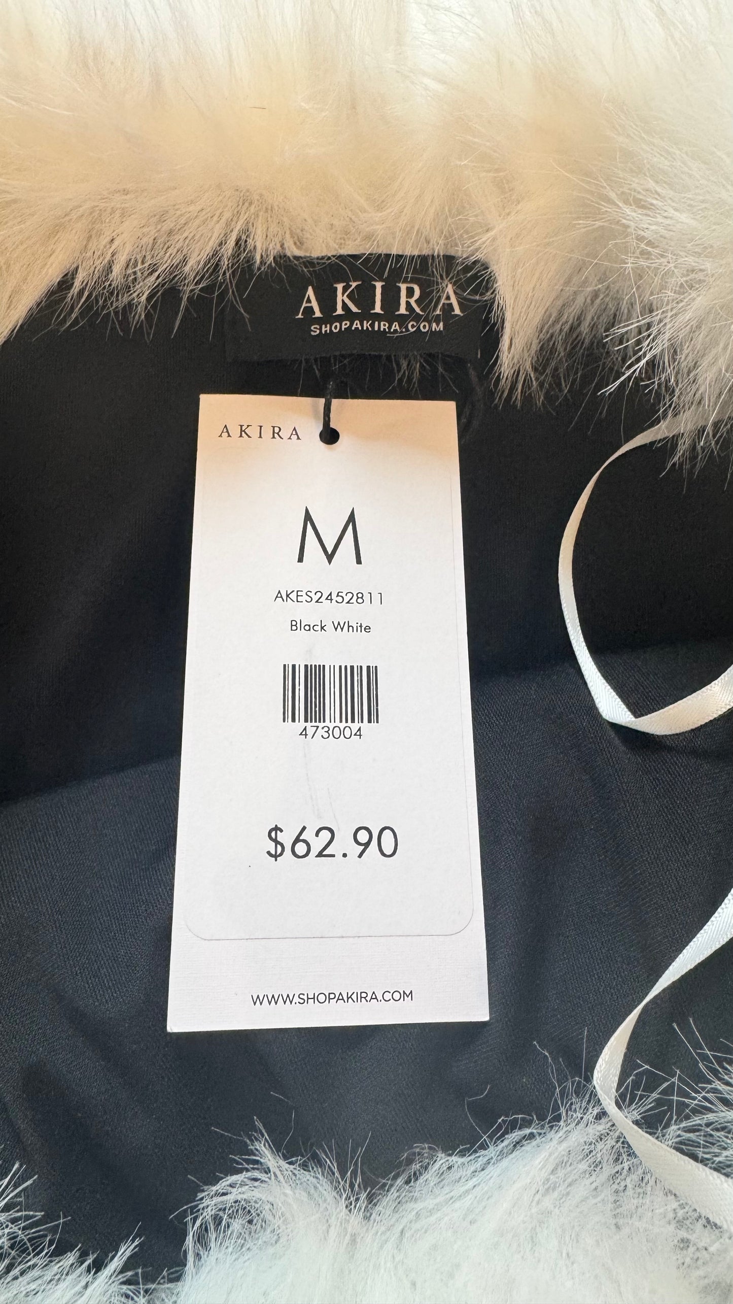 NWT - FAUX FUR OFF-SHOULDER DRESS