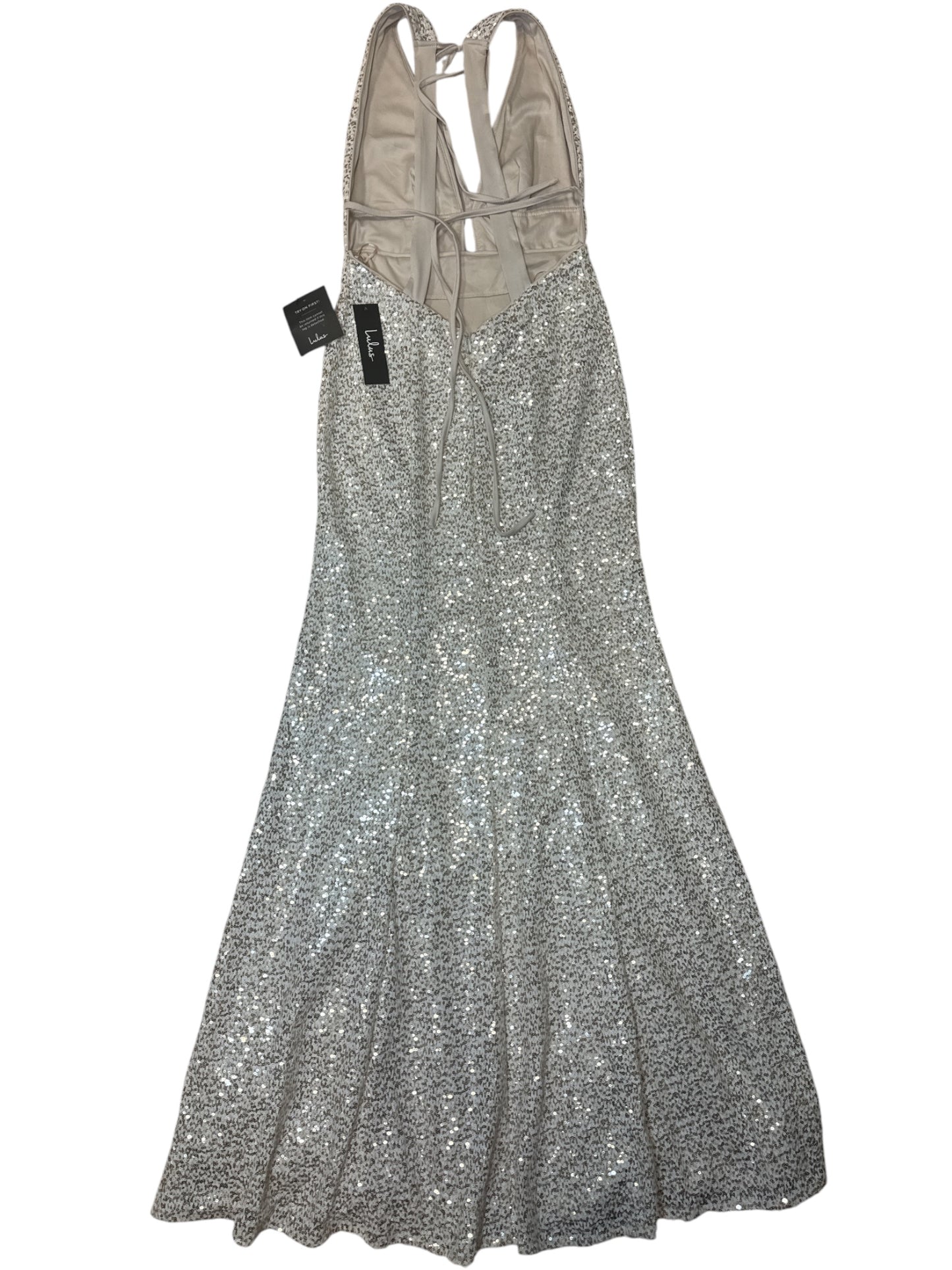 LULU’S GOLD SEQUIN PLUNGING MAXI DRESS – NWT – SIZE M