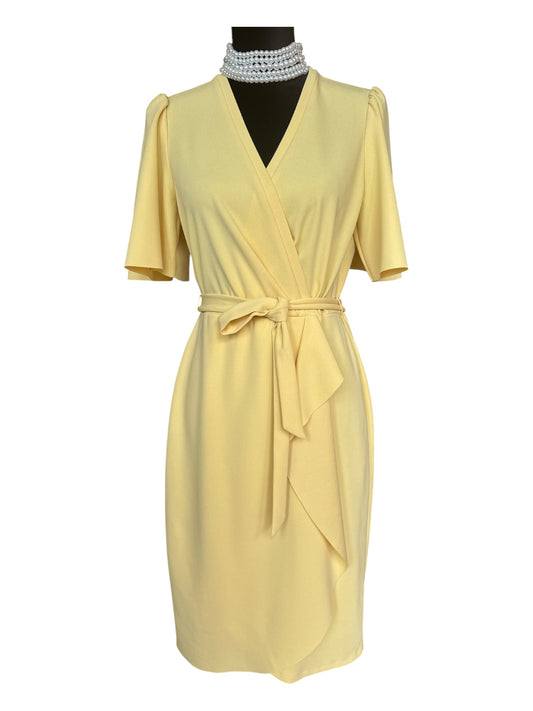 DONNA MORGAN YELLOW WRAP DRESS SIZE M