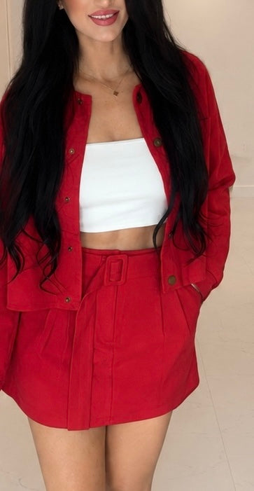 LONG SLEEVE JACKET & MINI SKIRT 2PC SET
