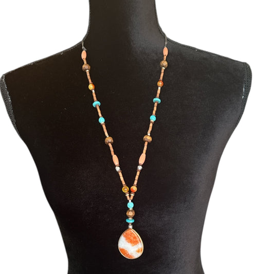 BOHO BEADED STATEMENT NECKLACE - NEW