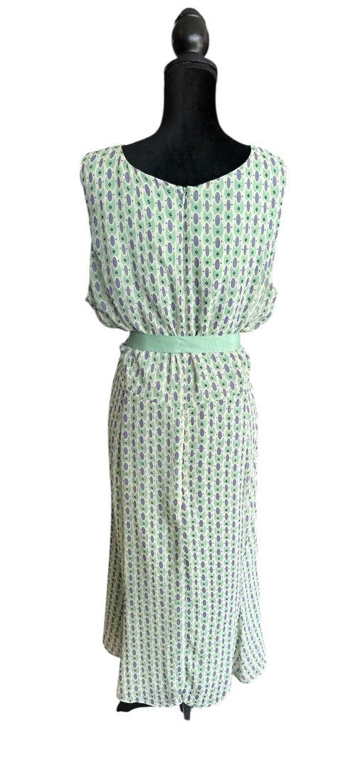 STUDIO I GREEN GEOMETRIC MIDI DRESS – SIZE 20W