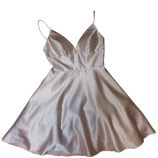 BETSY & ADAM BLUSH SATIN SKATER DRESS – SIZE 2