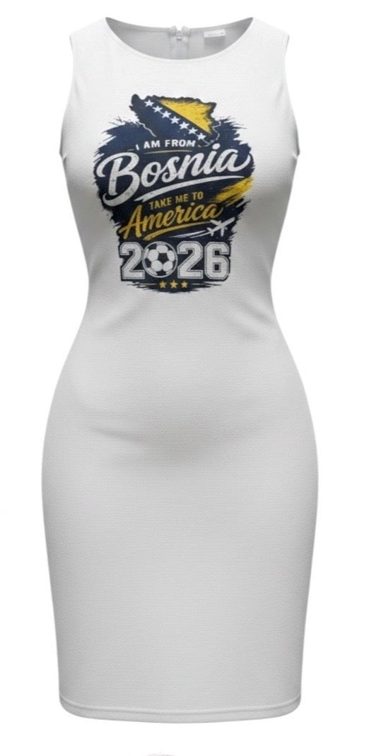 I AM FROM BOSNIA TAKE ME TO AMERICA 2026 DRESS – SIZE M