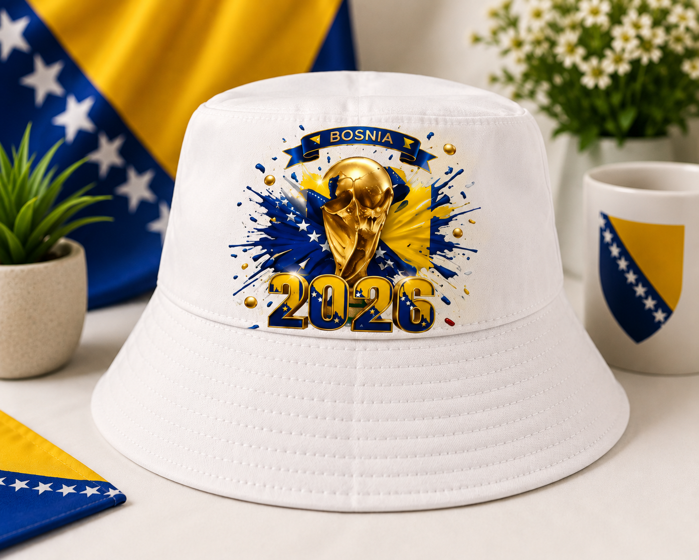 BOSNIA 2026 WORLD CUP BUCKET HAT – ONE SIZE