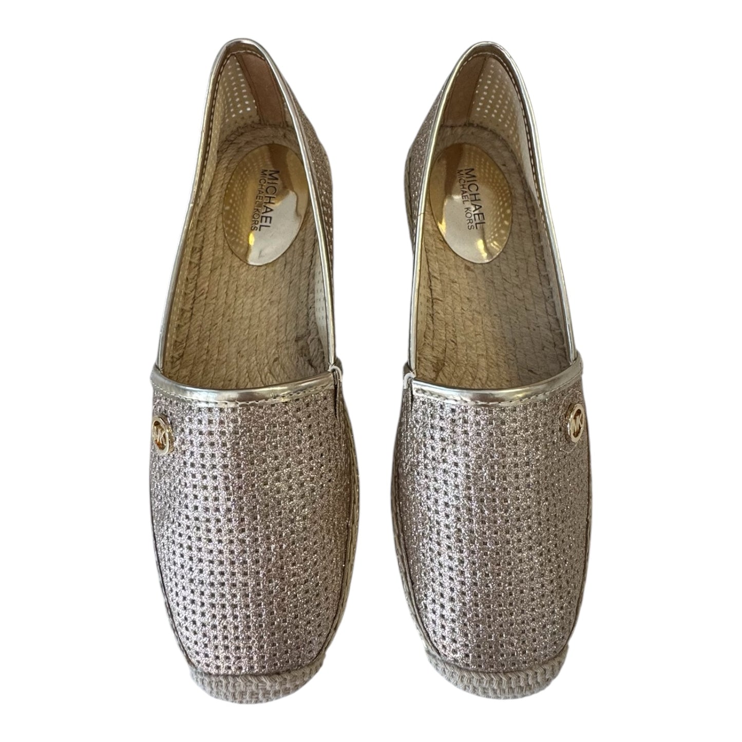 MICHAEL KORS GOLD METALLIC ESPADRILLE FLATS – SIZE 6.5 NEW