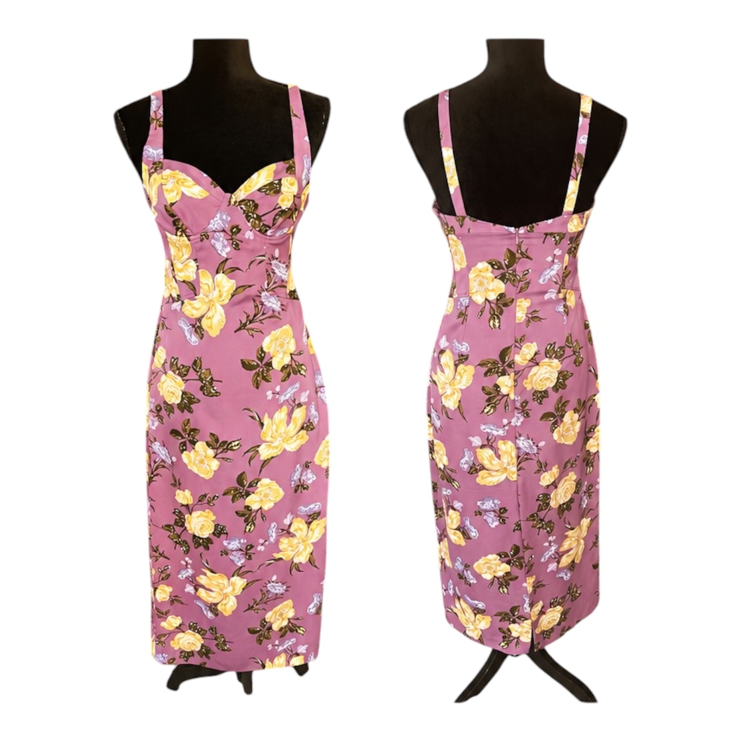 ZARA FLORAL MIDI DRESS SIZE M
